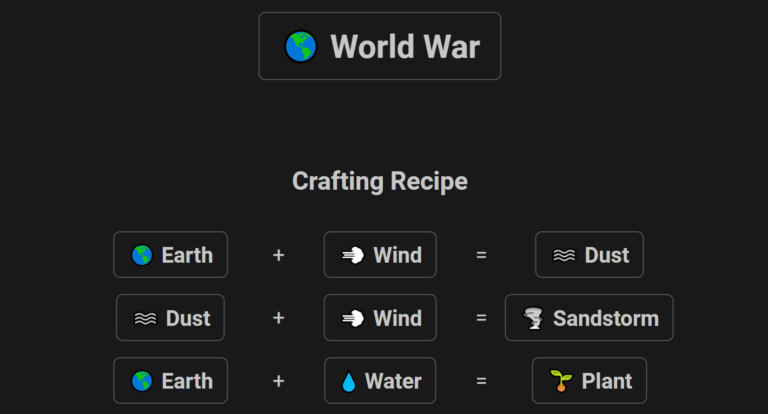 How to make World War in Infinite Craft