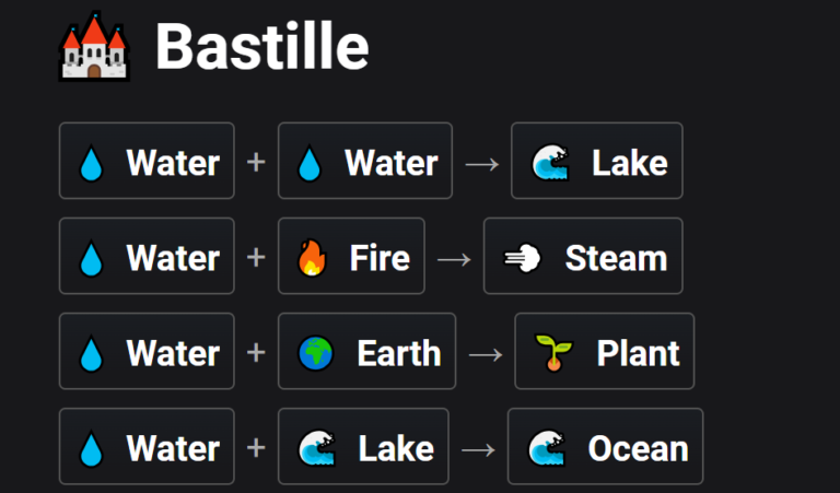 How to Make Bastille in Infinite Craft