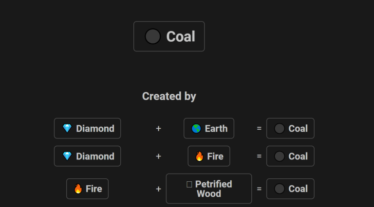 How to make Coal in Infinite Craft