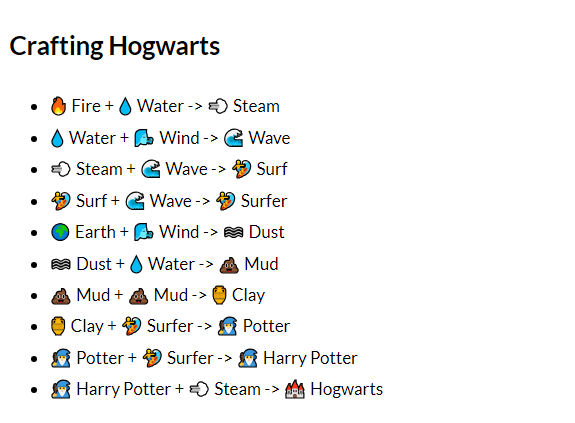 How to make Hogwarts in Infinite Craft