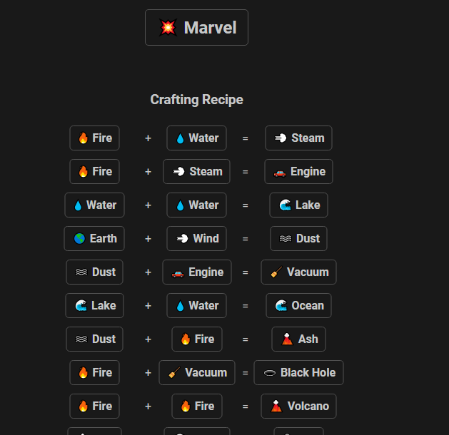 How to make Marvel in Infinite Craft