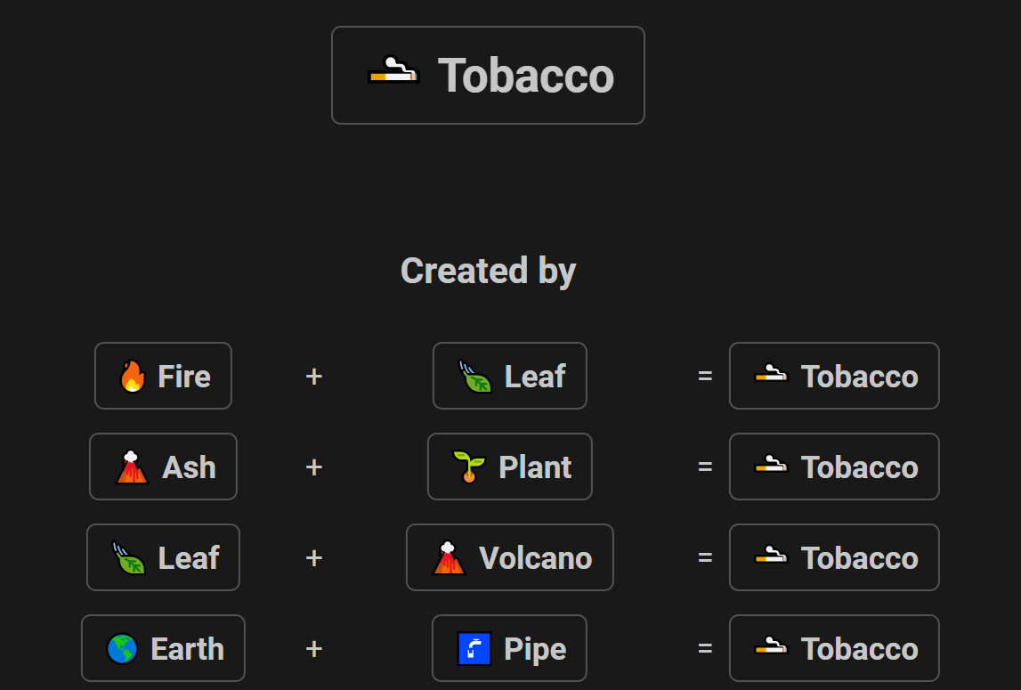 How to make Tobacco in Infinite Craft