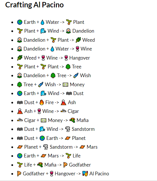 How to Make Al Pacino in Infinite Craft