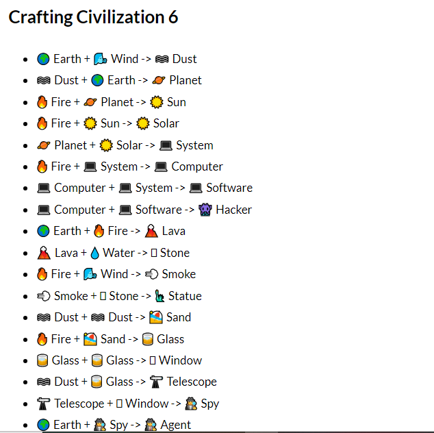 How to Make Civilization 6 in Infinite Craft
