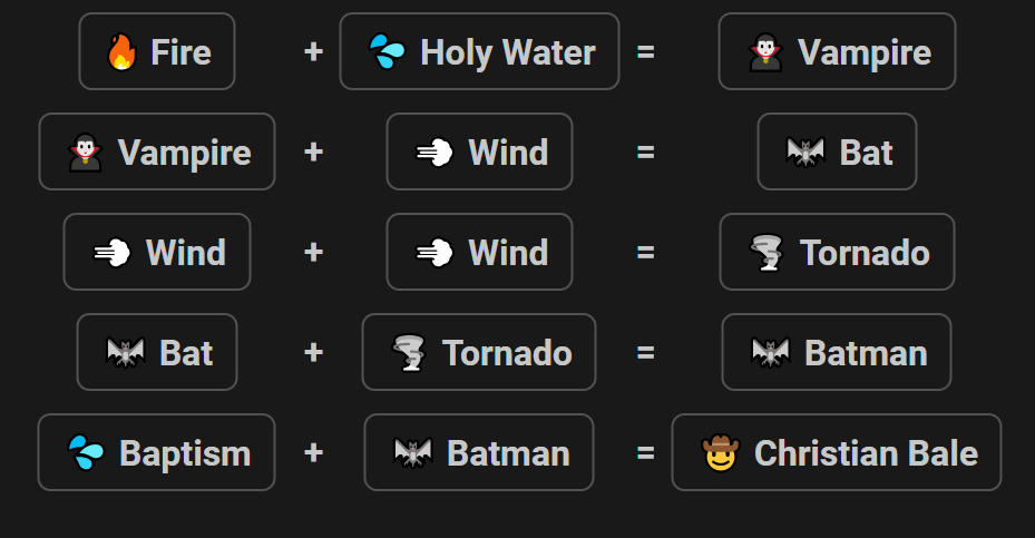 How to Make Christian Bale in Infinite Craft