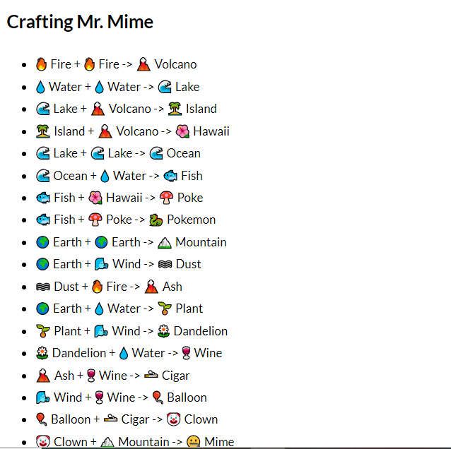 How to Make Mr. Mime in Infinite Craft