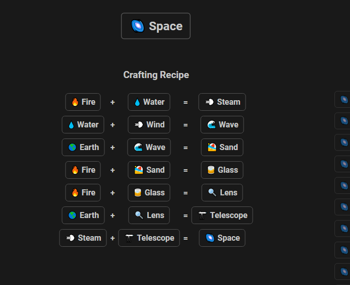 How to make Space in Infinite Craft